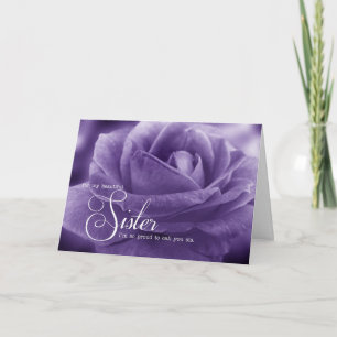 Carte pour Soeur de Soeur Puple Rose Fête des Mères