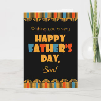 Carte Pour Son Fête des pères Art Déco Style sur Noir