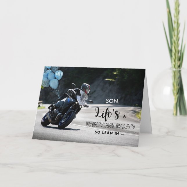 Carte Pour Son Motorcycle Thématique Anniversaire sur Co (Devant)