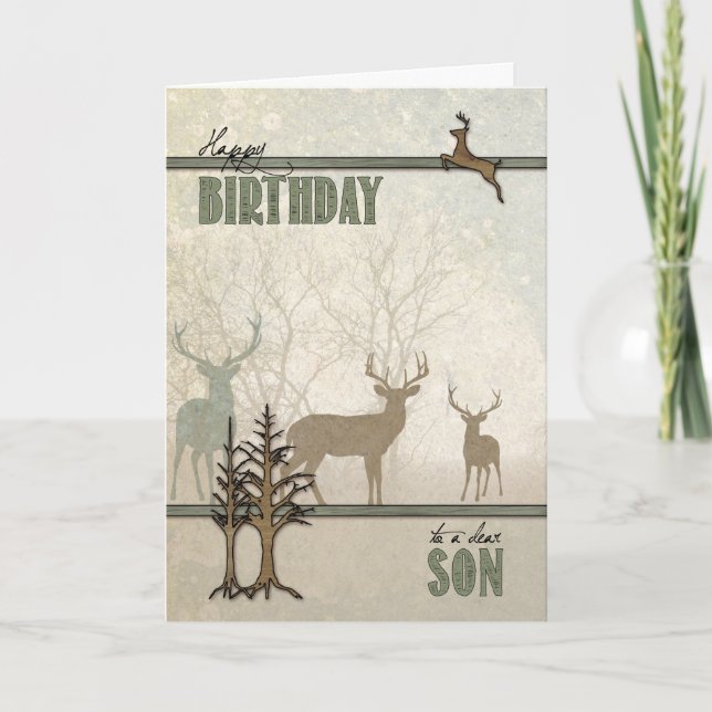 Carte pour Son Woodland Forest Thème Anniversaire (Devant)