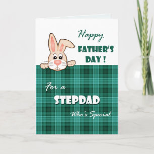 Carte Pour Stepdad en Fête des pères. Joli Bunny