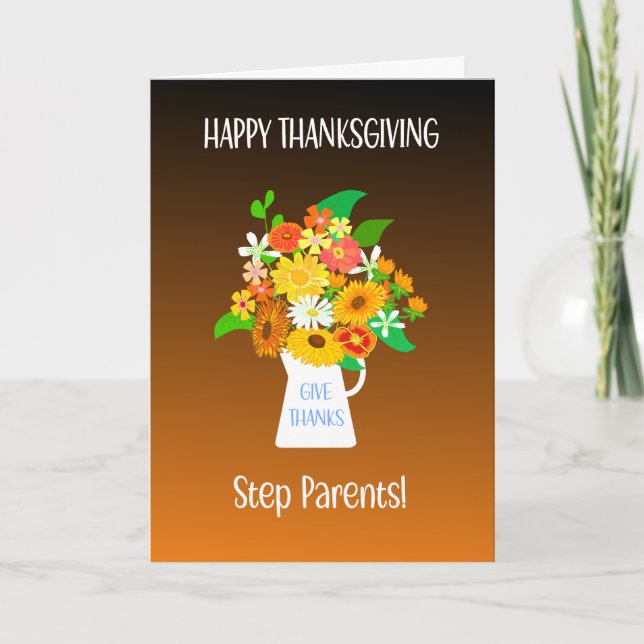 Carte Pour Stepparents Thanksgiving Bouquet de fleurs (Devant)