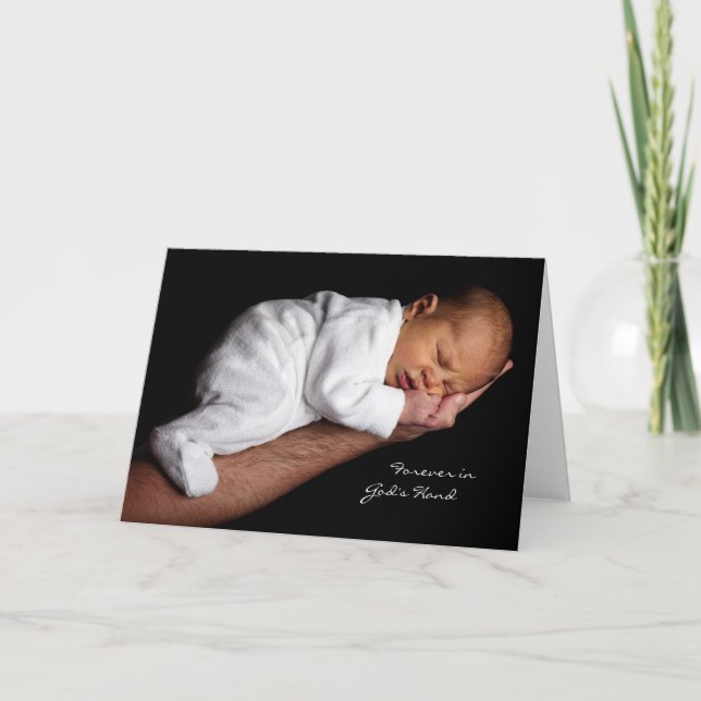 Carte Pour toujours dans la main de Dieu (Nouveau bébé) (Devant)