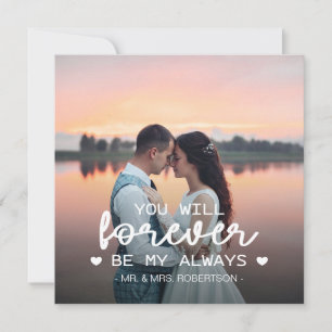 Carte Pour toujours photo personnalisée Valentine
