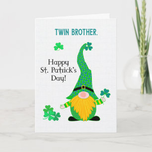 Carte Pour Twin Brother St Patrick's Fun Leprechaun Card