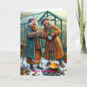 Carte pour un ami spécial – Jardin d'hiver cosy