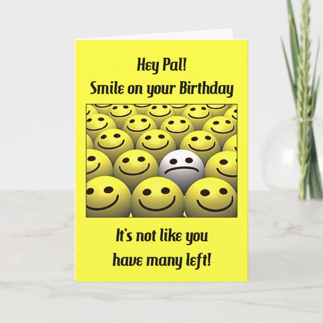 Carte Pour un copain, souriez de votre anniversaire ! (Devant)