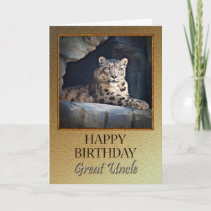 Carte Pour un grand oncle un anniversaire avec un léopar