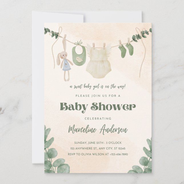 Carte pour une Baby Shower (Devant)