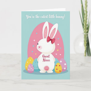 Carte pour une grande nièce avec un lapin trop mig