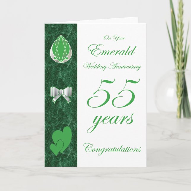Carte Pour votre anniversaire de mariage Émeraude (Devant)