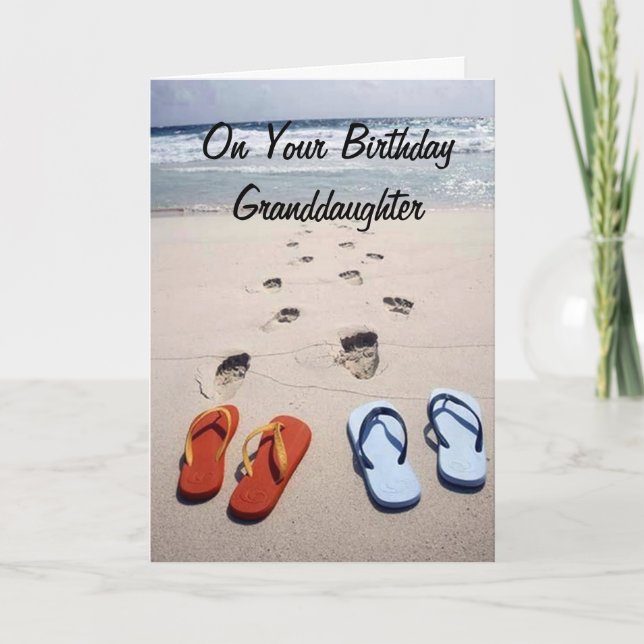 CARTE POUR VOTRE ANNIVERSAIRE **GRANDDAUGTHER*** STYLE D (Devant)