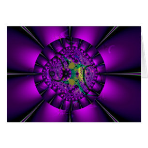 Carte pourpre d'art de fractale de marguerite de