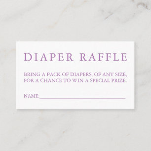 Carte pourpre de tombola de couche-culotte