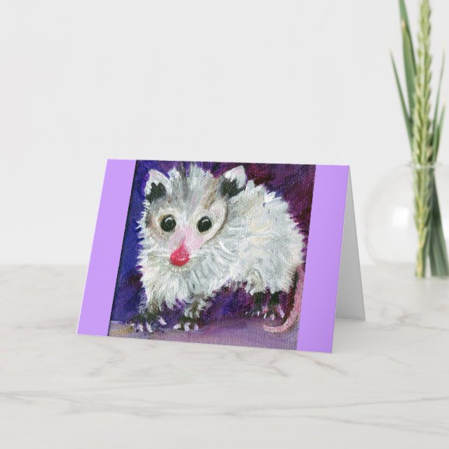 Carte pourpre d'opossum de bébé précieux (Devant)