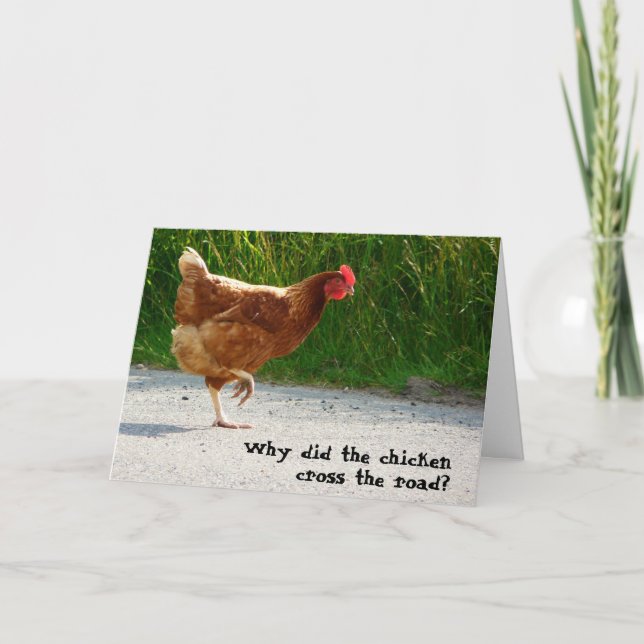 Carte Pourquoi le poulet a-t-il traversé la route ? (Devant)