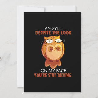 Carte Pourtant, malgré le regard sur mon visage, tu parl