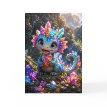 Pousse de cristal – Fantaisie d'un joli dragon de 
