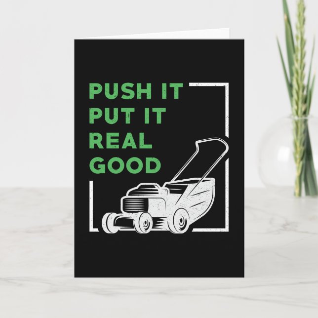 Carte Poussez La Poussée De Pelouse Il Le Met Vraiment B (Devant)
