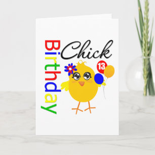 Carte Poussin d'anniversaire 13 années
