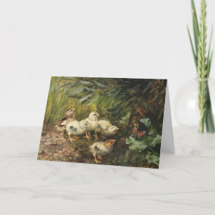 Carte Poussins et papillon   Franz Xaver Birkinger