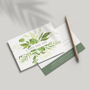 Carte prairie sauvage Green Botanical Gift Certificate