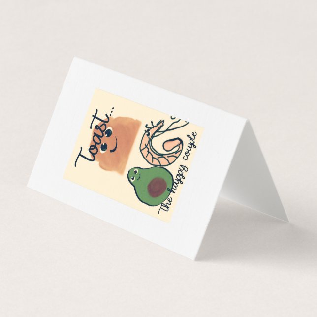 Carte Prawn and Avocado "Toast the happy couple" (Front)
