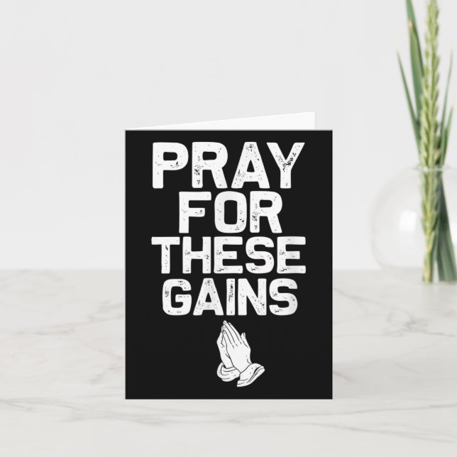Carte Pray For These Gains Fitness Gym Motivational  (Devant)