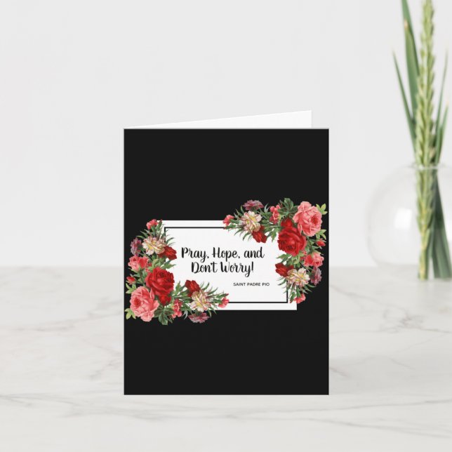 Carte Pray Hope Dont Worry St Padre O Religious  (Devant)