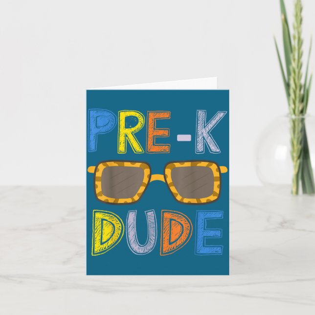 Carte Pre-k Dude Back To School-first Day Of Preschool G (Devant)