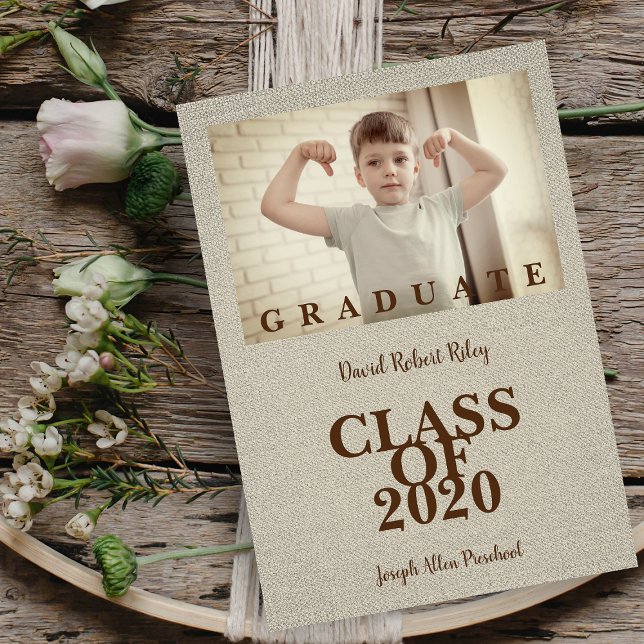 Carte Pre-K Graduation Simple Photo Shandy Textile (Créateur téléchargé)