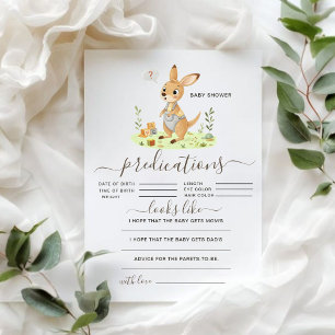 Carte Prédictions de Baby shower de Kangaroo Woodland ru