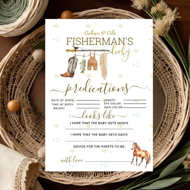 Carte Prédictions du petit pêcheur Derby Baby shower (Créateur téléchargé)