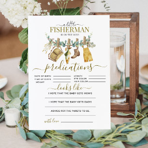 Carte Prédictions rustiques du petit pêcheur Baby shower