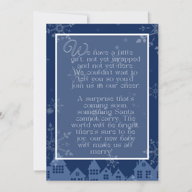 Carte Pregnancy Announcement Poem | Holiday Theme (Devant)