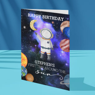 Carte Premier 1er anniversaire Astronaut de l'espace Gal
