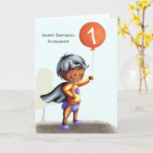 Carte Premier anniversaire bébé dans les plongeurs âge p