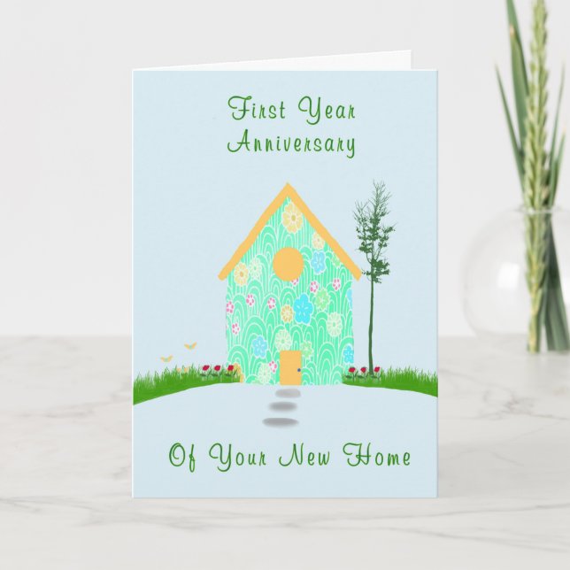Carte Premier anniversaire de la maison (Devant)