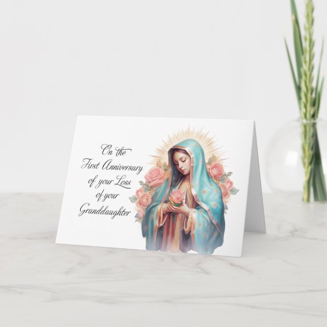Carte Premier anniversaire de la perte de la petite-fill (Devant)