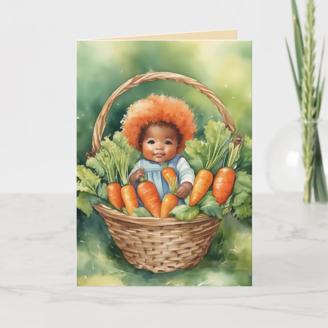 Carte Premier anniversaire de notre Carrot Top (Devant)