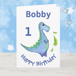 Carte Premier anniversaire Dinosaur Personnaliser le nom