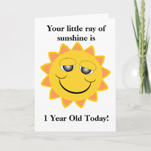 Carte Premier anniversaire du soleil