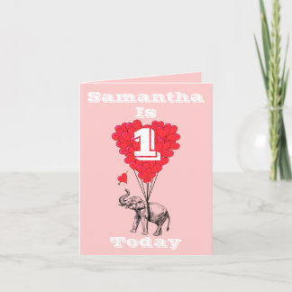 Carte Premier anniversaire personnalisé