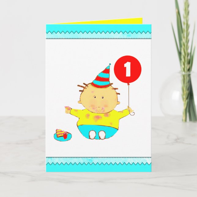 Carte premier anniversaire personnalisé (Devant)