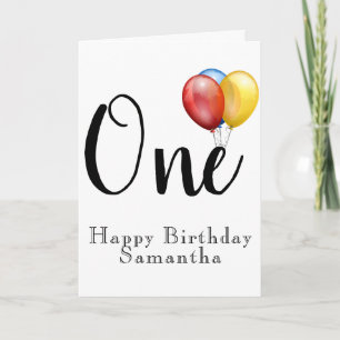Carte Premier Anniversaire Personnalisé Avec Ballons
