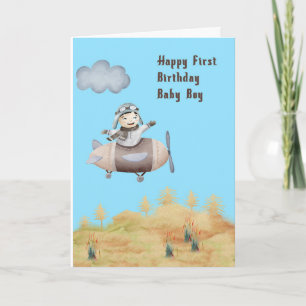 Carte Premier anniversaire pour un bébé garçon qui aime 