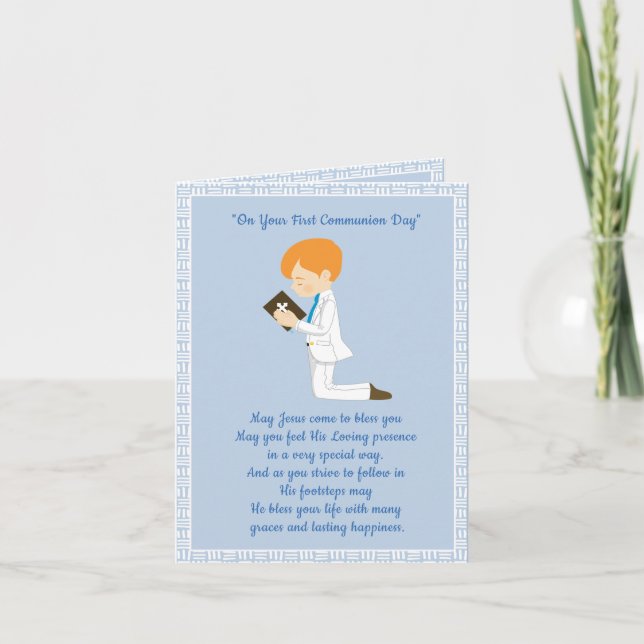 Carte Premier communion Red Hair Boy (Devant)
