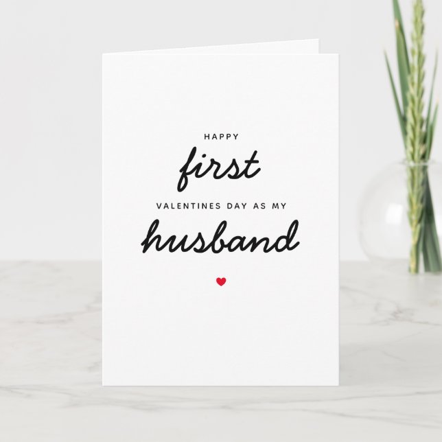 Carte Premier Jour De Valentines Romantique Comme Mon Ma (Devant)