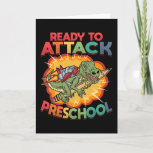 Carte Premier Jour Du Dinosaure Préscolaire Retour À L'É