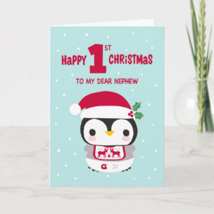 Carte Premier Noël de My Nephew avec Baby Penguin